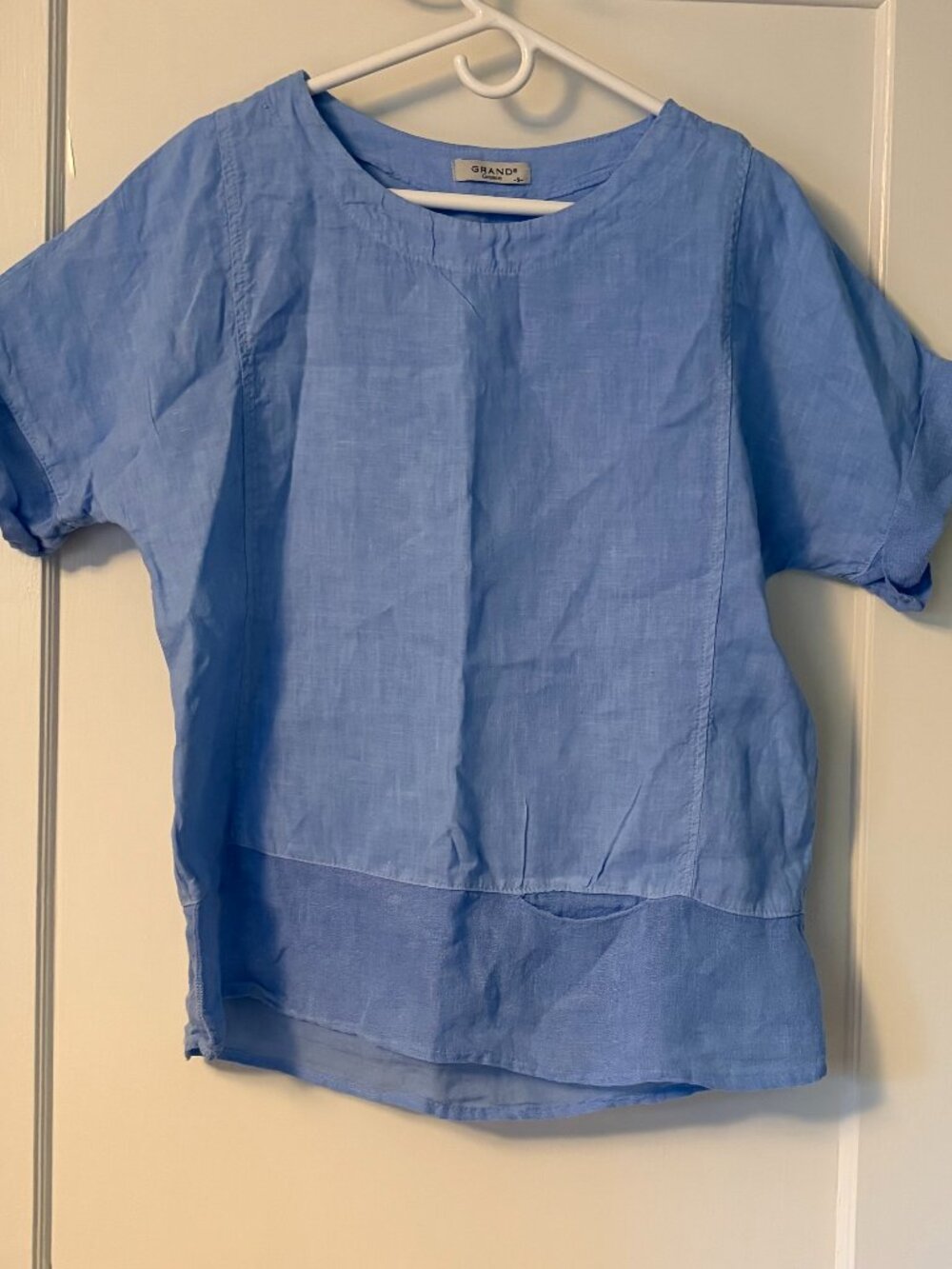 Grand Greece 100% linen blouse size small minimalist lagenlook beachy resort